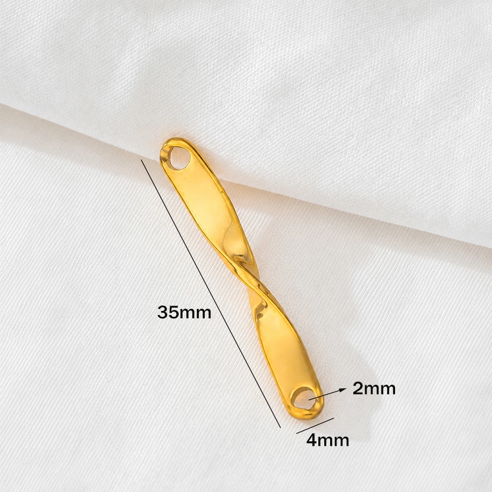 5 Stück 304 Edelstahl Wellenförmige Gedrehte Schmuckverbinder Anhänger Metallperlen für DIY Ohrringe Halsketten Schmuckherstellung – Detail 1