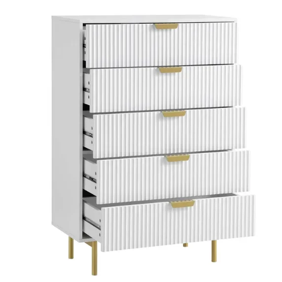 A Modern Style Large Storage Space Wooden 3/4/5/6/8 Drawers Chest White Dresser For Living Room