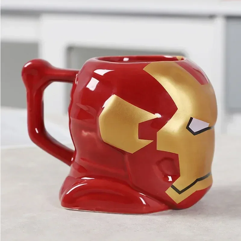 Marvel Superhero Spiderman Action Figure Water Cup Iron Man Cartoon Anime Model Ceramic Mug Large Capacity Coffee Cup Gift