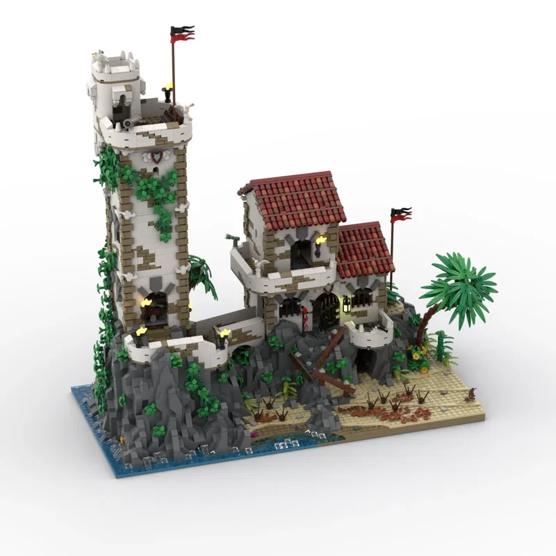 Medieval Castle Model Moc Building Bricks Old Guard House and Tower Model Technology Modular Block Christmas DIY Toy HolidayGift