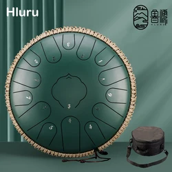 Hluru 15 Notes Glucophone Steel Tongue Drum 13 Inch 15 Notes D Tone Ethereal Drum Yoga Meditation Percussion Musical Instruments