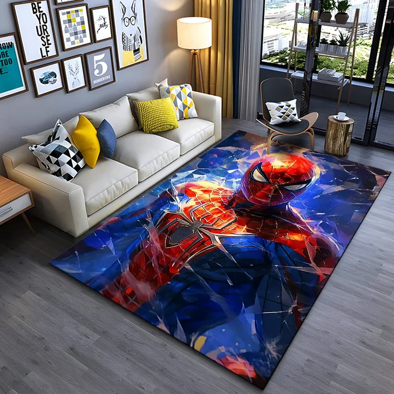 Fashion Spider Man HD Pattern Rug for Bedroom Living Room Anime Carpets for KIDS Room Floor Mat Home Decor Non-Slip Rug GIFT