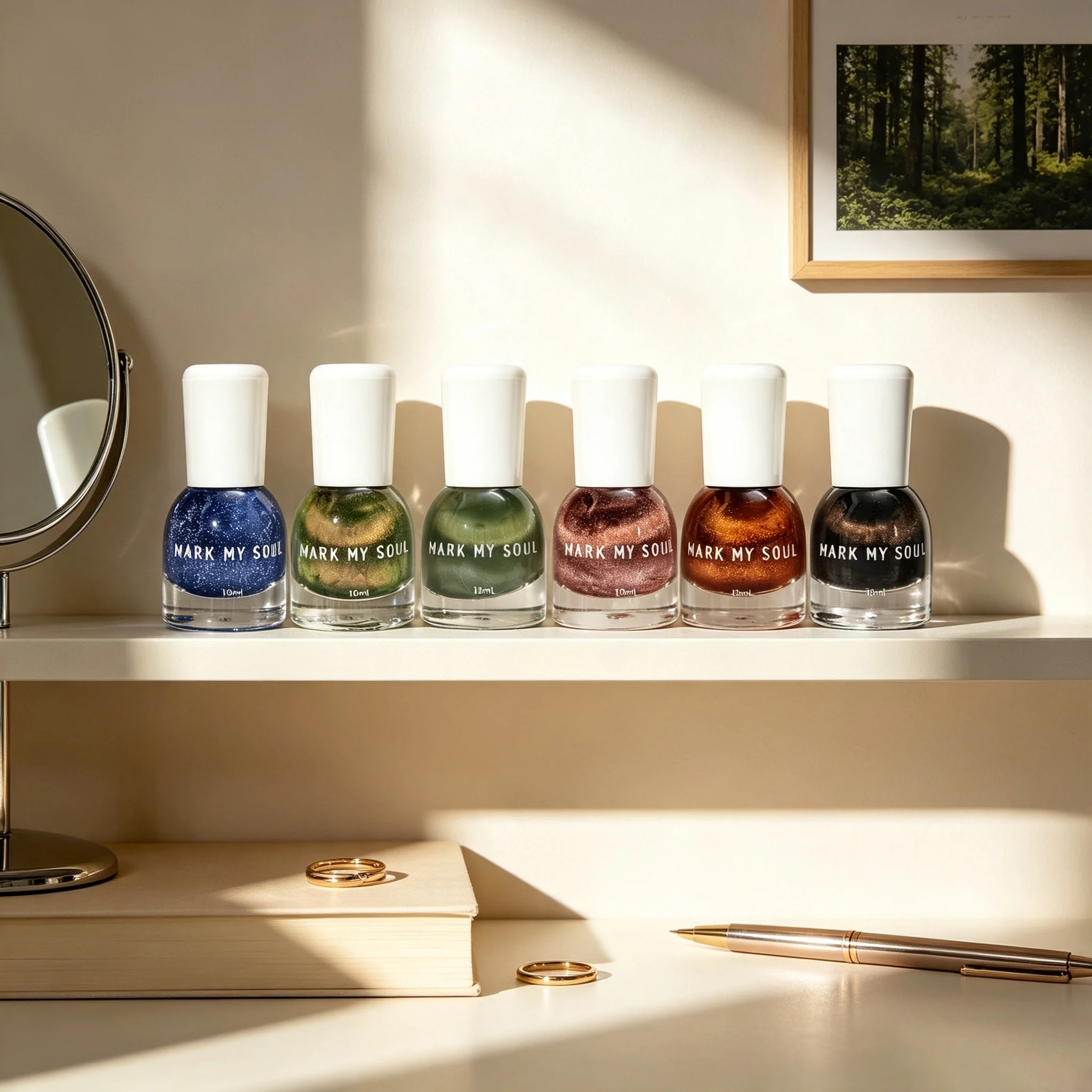 6Pcs Cool  Blue Edgy  Girl Cat Eye Nail Polish Set, MARK MY SOUL No  cure Magnetic Nail Polish S139/S144/S146/S150/S165/S76, Qui