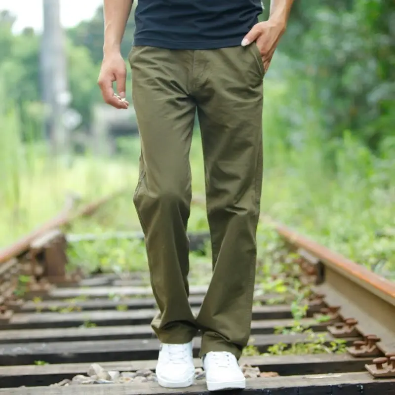 

Men's Casual Cargo Pants Spring Autumn Cotton Men Classic Long Trousers Wear-resistant Loose Straight Jogging Work Pants T299