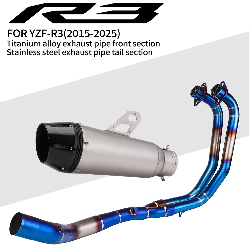 Titanium Alloy YZF-R3 Slip-On Exhaust Front Section Rear Section R35 Kit Motorcycle Performance Tuning Accessory