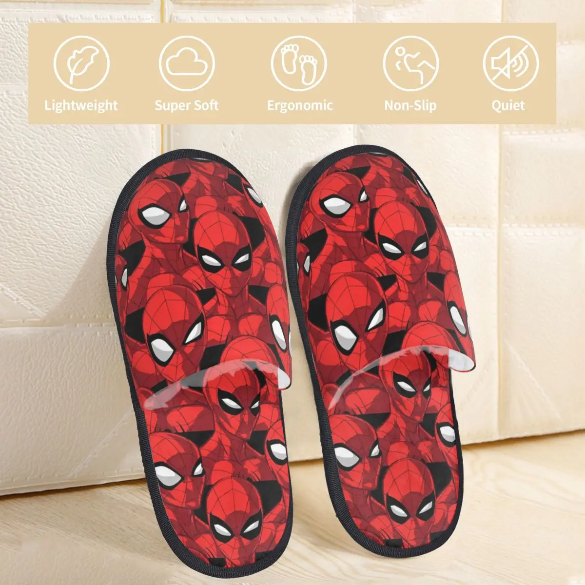 Spider Man Spider-Man Winter Cotton Slippers Bedroom Soft Household Fur Slides Slippers Anti-skid