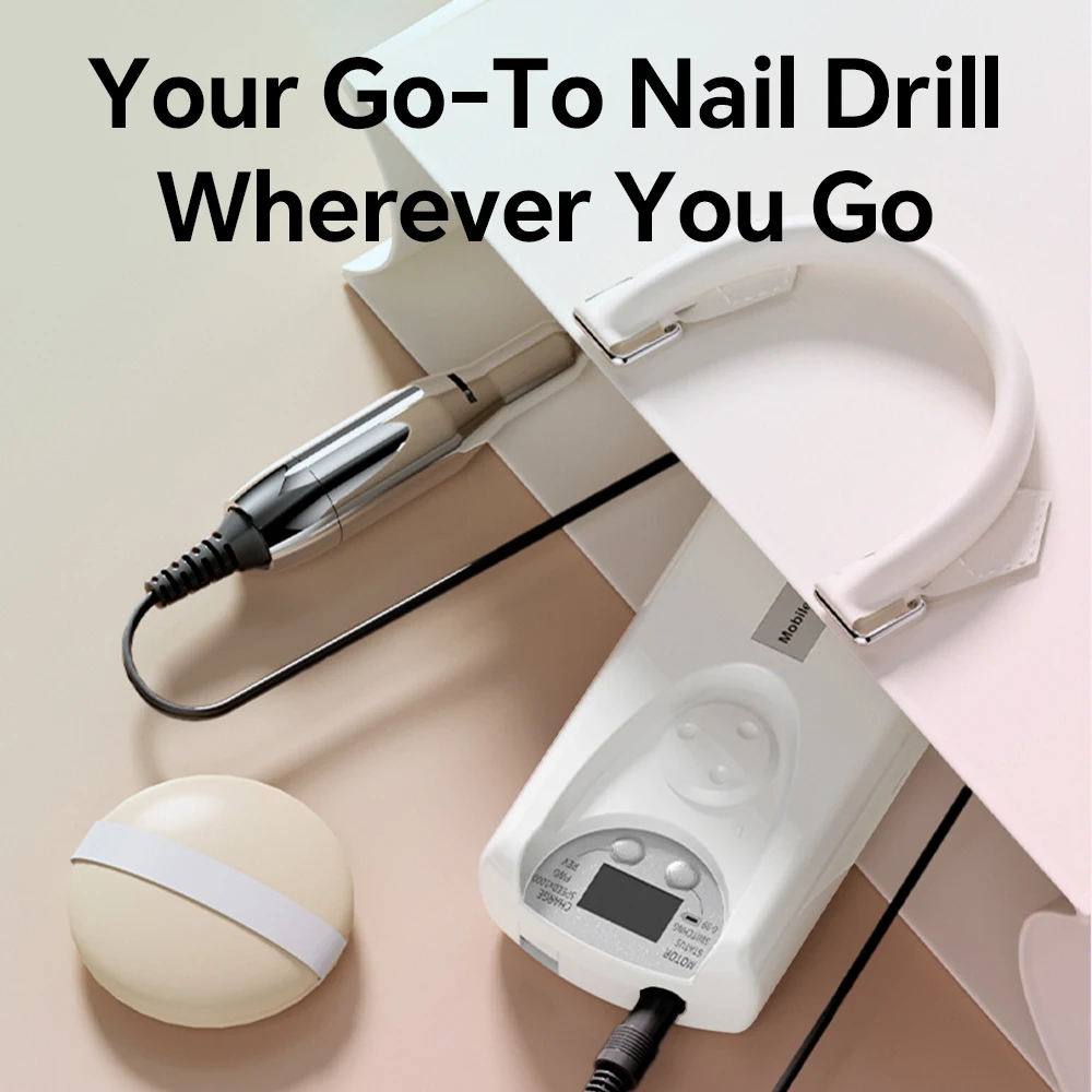 مبرد مثقاب أظافر كهربائي احترافي، مجموعة أدوات مبرد أظافر قابلة لإعادة الشحن مع مجموعة لقم لإزالة تلميع أظافر جل الأكريليك #6