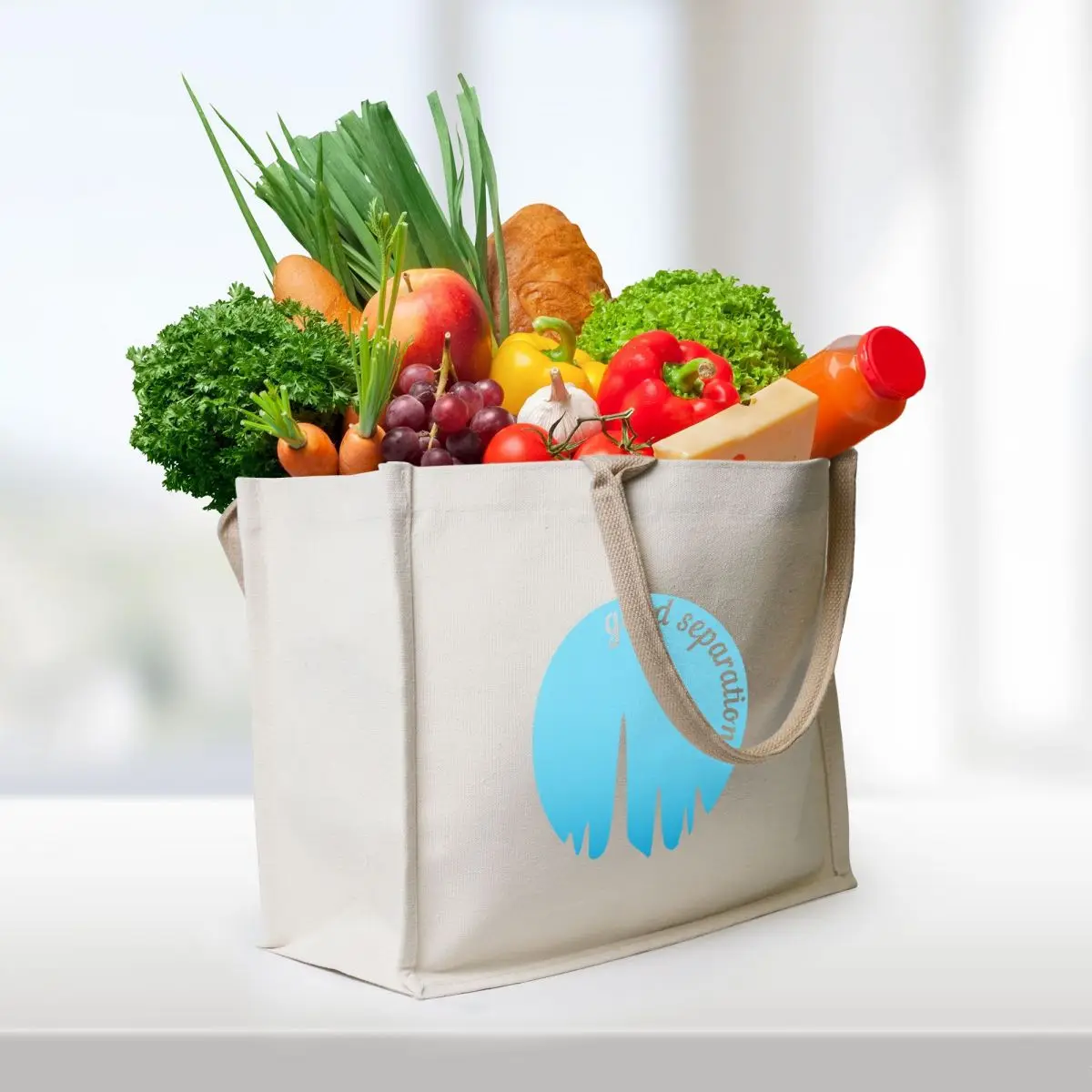 Good Separations - Ombre Blue Cutout Tote Bag canvas shopping bag custom tote bag the tote shopper bags