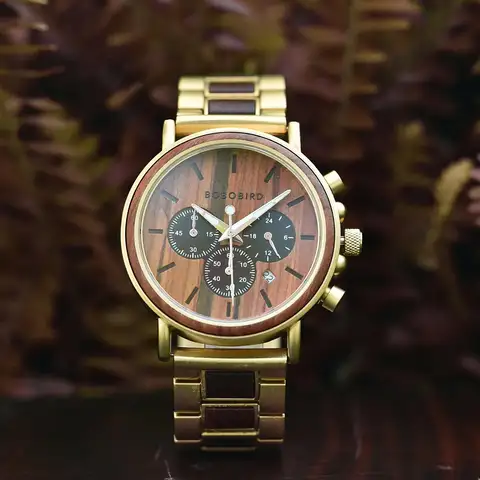 Wooden Men's Chronograph Watch BOBO BIRD