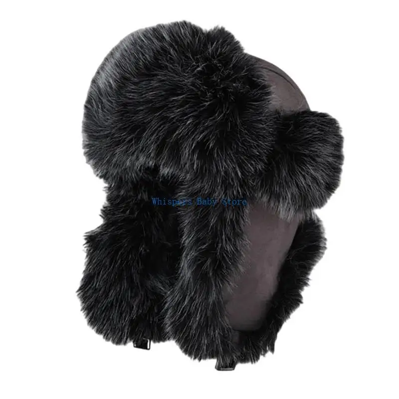U90E Durability Acrylic Winter Hat Versatiles Adjustable Warmth Retaining Trapper Hat for Cold Weather Activity
