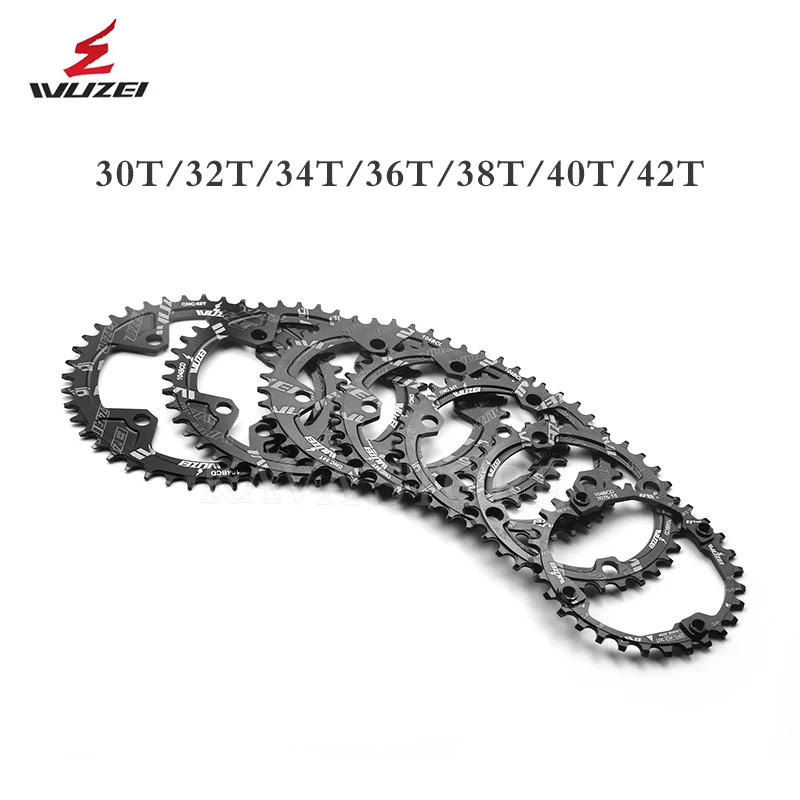 Wuzei 104BCD MTB Chainring Narrow Wide 104 BCD Crown Mountain Bike Sprocket 30 32 34 36 38 40T Bicycle Star Bike Chainwheel