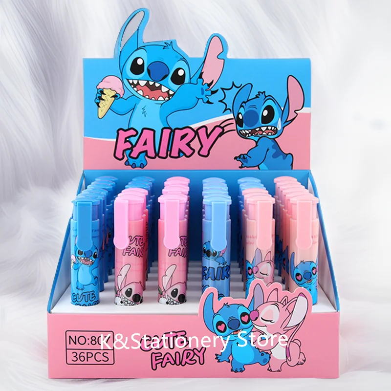 Disney Stitch Touch Erasers Pen Retractable Press Pencil Rubber Correction Supplies School Stationery Erasers for Kids Eraser