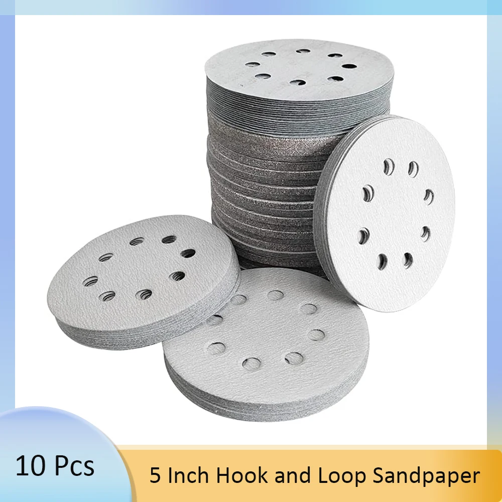 

5 Inch 8 Holes Sanding Discs 60-1000 Grit Aluminum Oxide Sandpaper Abrasive Tools for Automotive Polishing Car Grinding