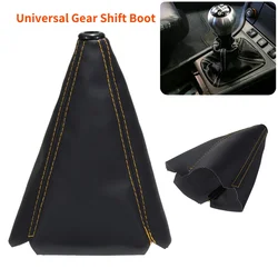 Hot 16mmUniversal Car Gear Shift Collars Carbon Fiber Auto Car Manual Stick Shifter Knob Gear Shift Boot Cover Gaiter PU Leather