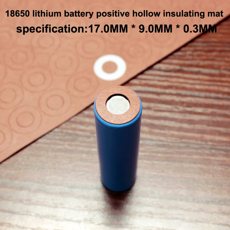 100pcs/lot Lithium battery 18650 positive hollow insulating pad red flat tip insulated surface mat meson 17*9.0*0.3MM