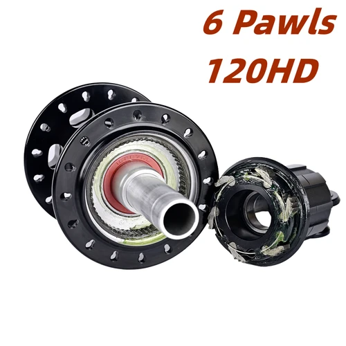 Imagen 2 del producto Bujes de bicicleta NANLIO 120HD MTB buje de bicicleta de carretera, compromiso 120T, 6 trinquetes 3 dientes, 28/32/36H, eje QR y pasante, 8-13 velocidades