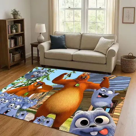 3D 귀여운 그리지와 레밍스 만화 거실 논슬립 카펫 침실 놀이방 소파용, 홈 도어매트 선물 어린이용