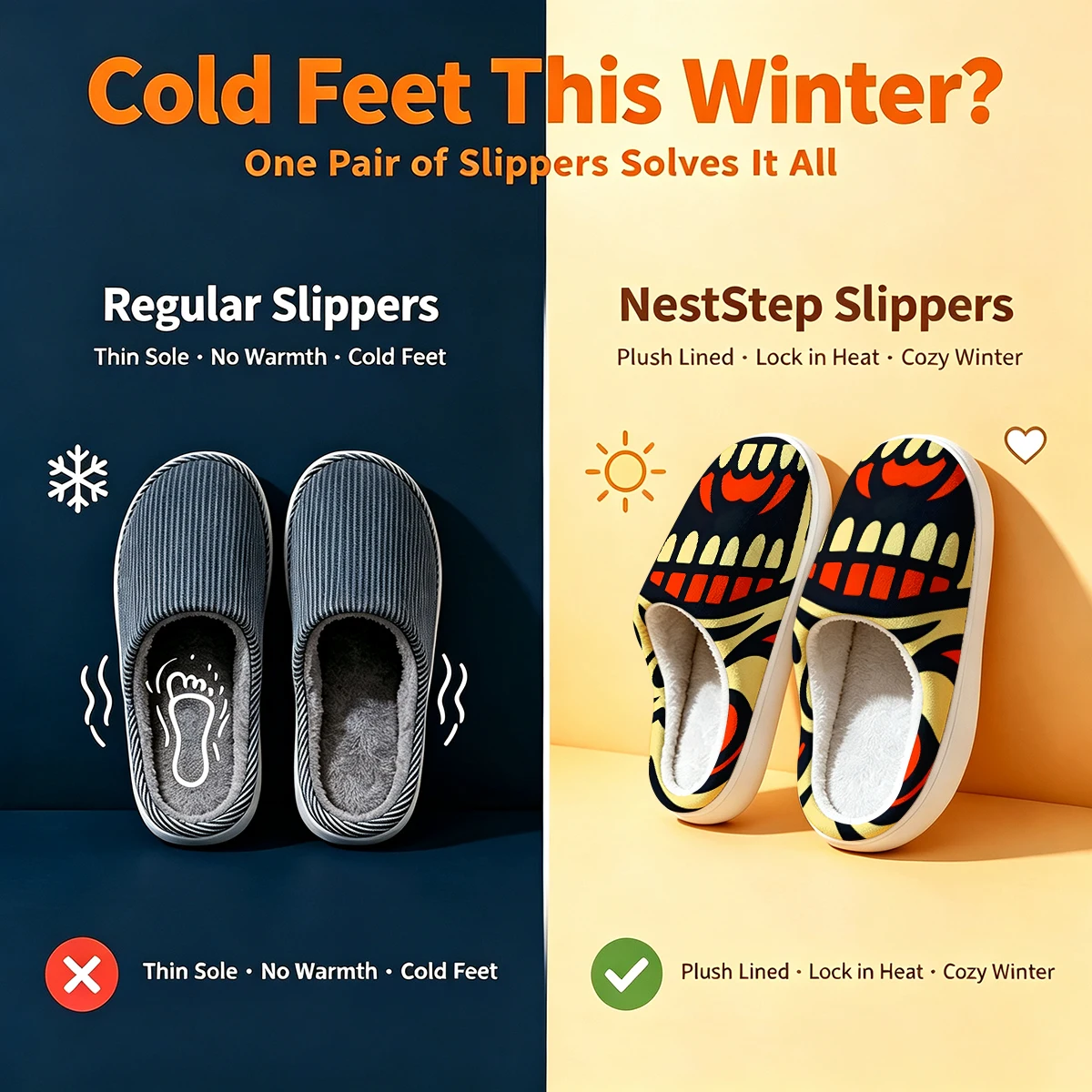 Tribal Mask Totem Christmas White Slippers Warm Plush Indoor Shoes Non-Slip Winter Slippers Family Holiday Gifts Soft view 5