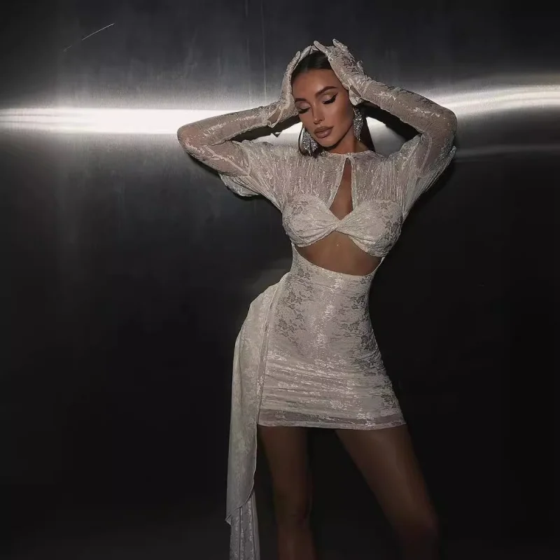 

Новое нерегулярное плиссированное облегающее однотонное платье, ажурное платье, весна-лето, дизайн, женская мода