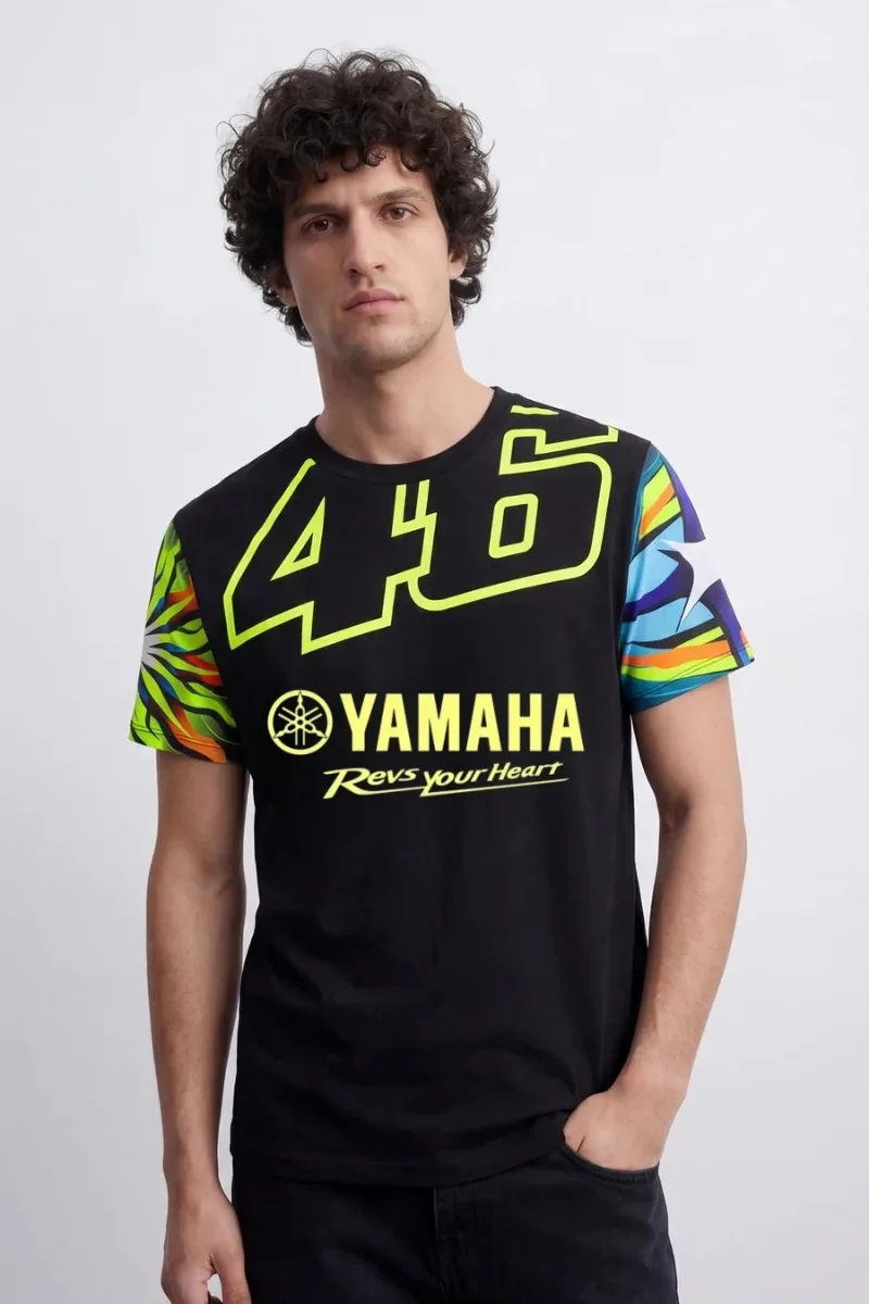 

Летняя хитовая новинка: модная желтая футболка с принтом Yamaha 46 для мужчин и женщин, спортивная мотоциклетная рубашка с коротким рукавом 2026