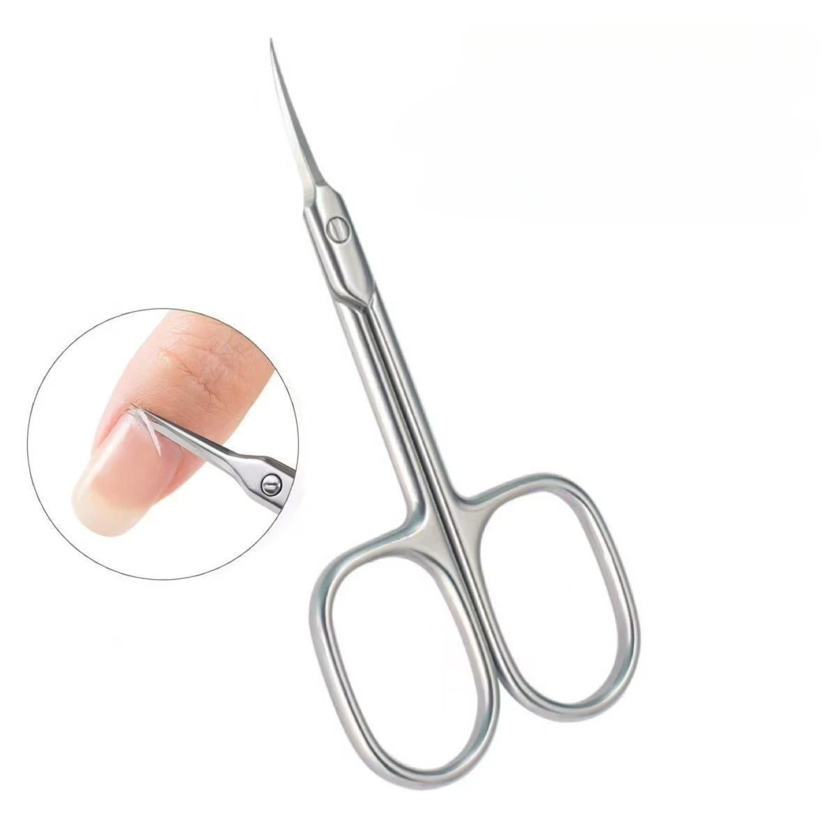 2PCS Nail Cuticle Scissors Russian Manicure Scissors Eyebrows/Eyelashes Mustache Multi-Purpose Cuticle Extra Fine Curved
