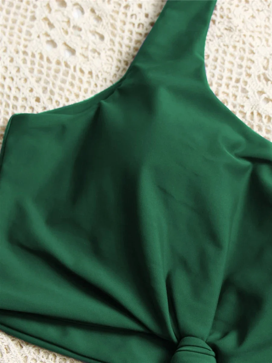 2025 High Waist Bikini Printed Swimsuit Women Sexy Tie Front Swimwear Female Bathers Bathing Swimming Swim Suit Beachwear