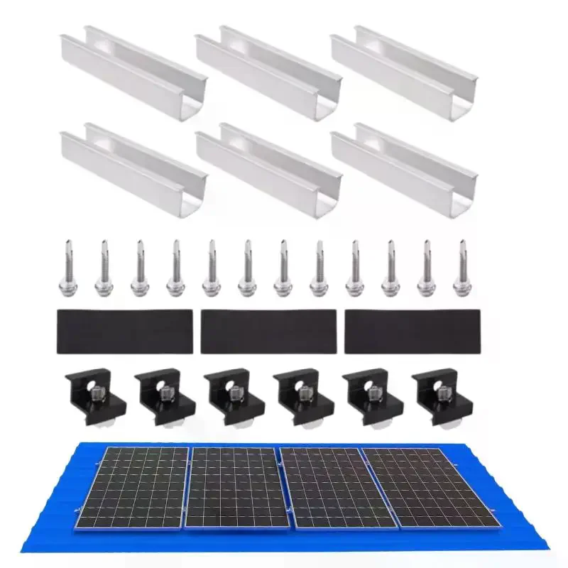 4/6/10Pcs Solar Panel Mounting Brackets Mid End Clamps Rails Kit Roofing Multiple Sized No Rust Firm Lock