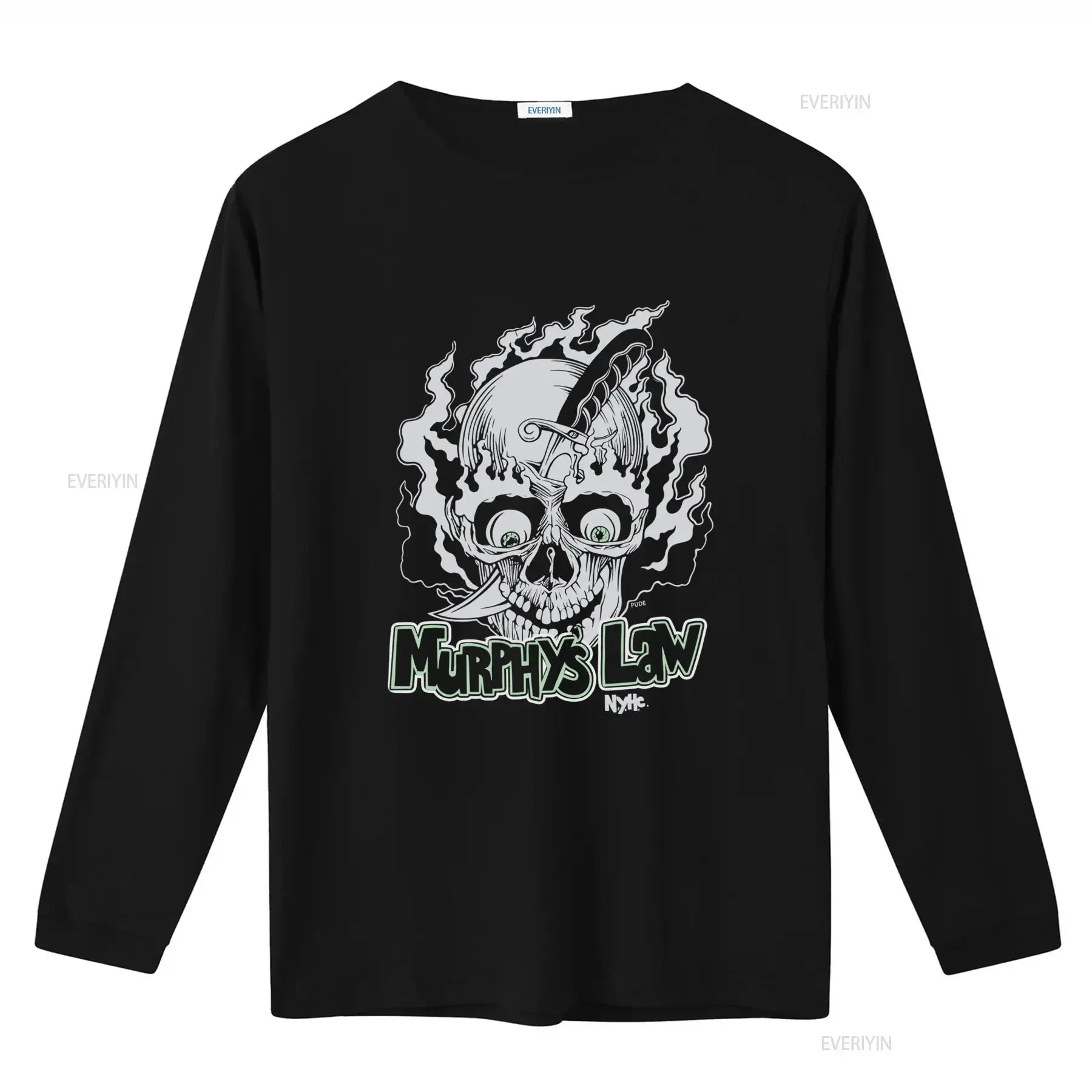 Vintage 90s Murphy's Law NYHC Skull T Shirt with Knife and Flame Design vintage Washed Comfortable Versatile Stretched fashion