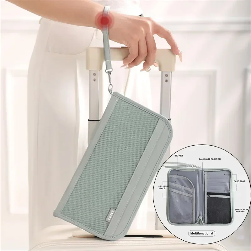 Large Capacity Travel Bag Wallet Handheld Cards Passport Bags Travel Organizer RFID Blocking Credit ID Cards Money Holder Bags