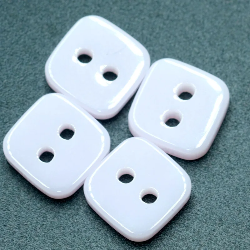 Colorful Resin Square Small 2-Hole Buttons for Men Women Shirts Cardigan Cuffs DIY Handmade Craft Supplies