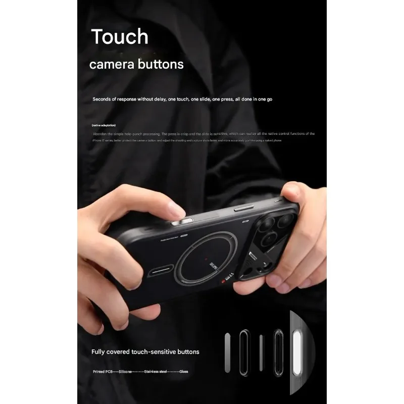 

AULUMU Frosted Mobile Phone Case for IPhone 17 Pro Max Luminous Translucent Full-Inclusive Anti-fall Magnetic Phone Case Pretty