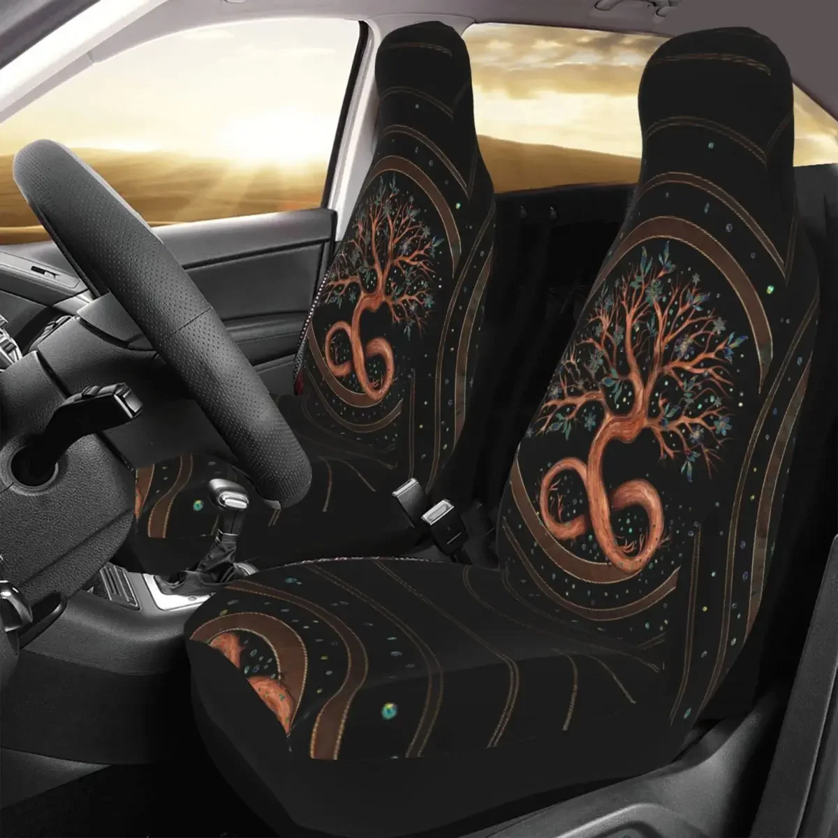 

Tree Of Life - Infinity Spiral Car Seat Cover Custom Printing Universal Front Protector Accessories Cushion Set