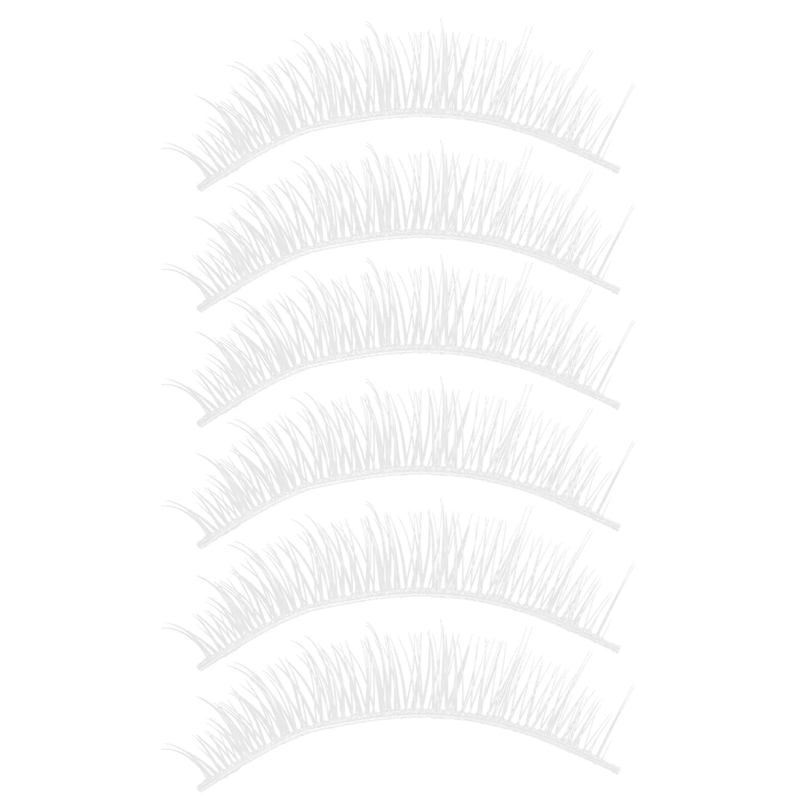 3 Pairs Fake Lashes White Short Natural Cross Stem False Eyelashes (pack of Pairs) Chemical Fiber