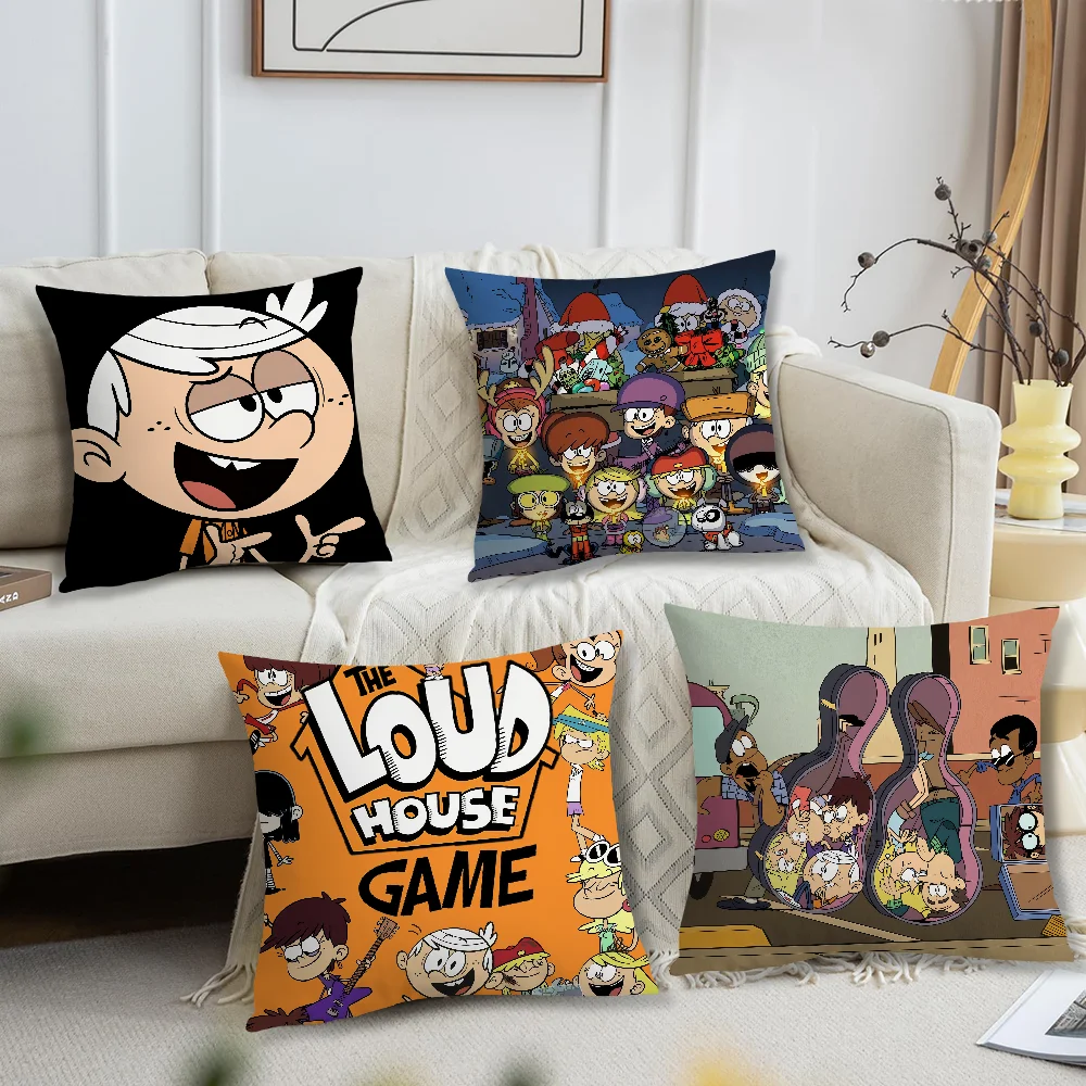 Cartoon The L-Loud House Cute Cushion Cover Comfortable Soft Pillow Case for Sofa Living Room Home Decor Protective Covers