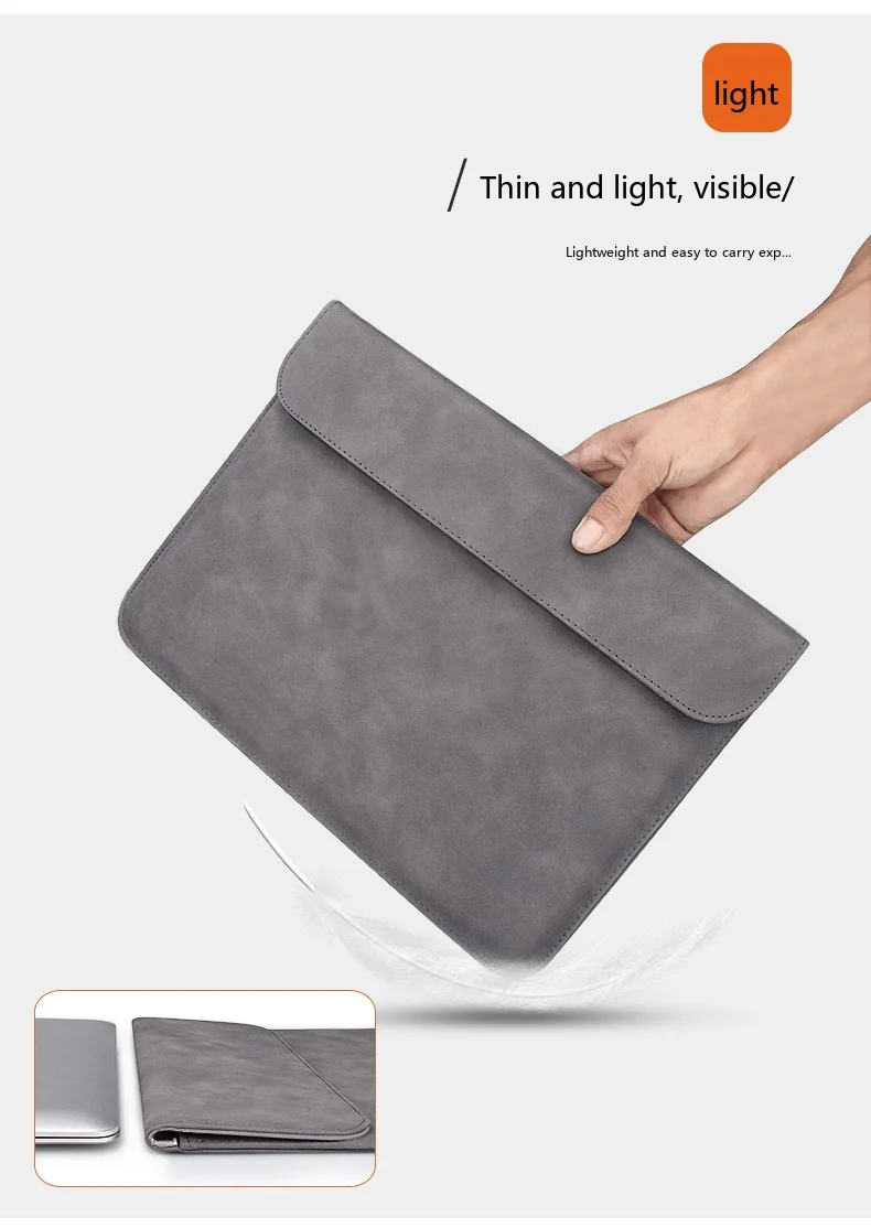 PU-Leder Laptop-Hülle 13,3-15,4 Zoll Business-Schutzhülle für MacBook, Notebook, Tablet – Detail 13