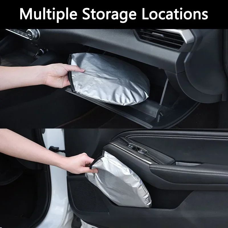 Auto UV-Schutz Windschutzscheiben-Sonnenschutz Faltbare Sonnenschutzabdeckung für Skoda Octavia Rapid Fabia Superb Kodiaq Scala Karoq Kamiq – Detail 8