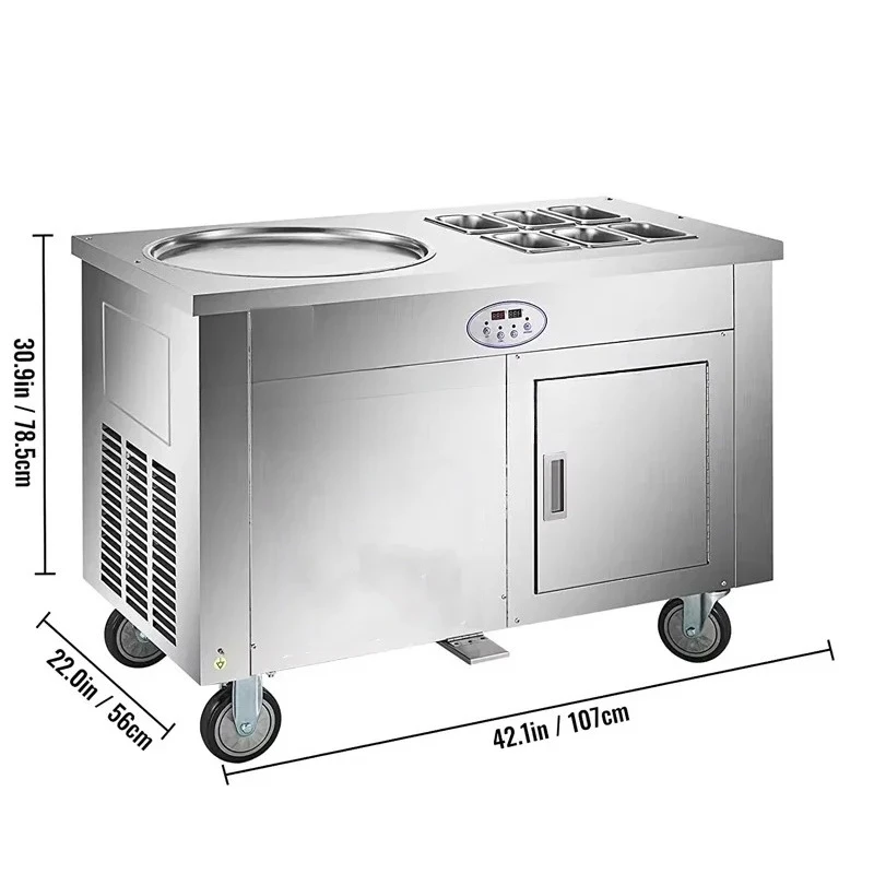 Single Pot Deep Fried Yogurt Machine, Multifunctional Stainless Steel Ice Cream Roll Forming