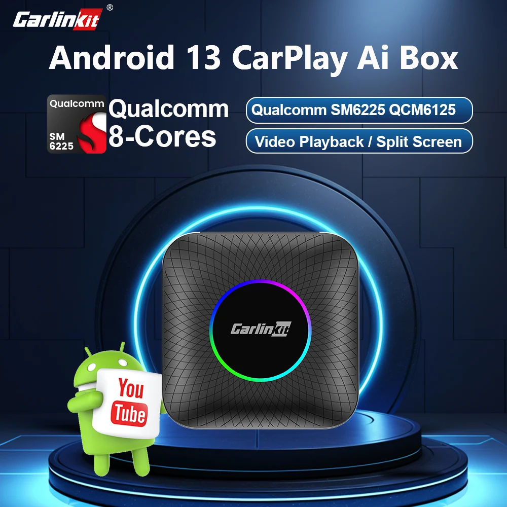 Android 13 CarPlay Ai Box Support Split Screen Video Playback Dual Channel Work Wireless Android Auto CarPlay Adapter CarlinKit