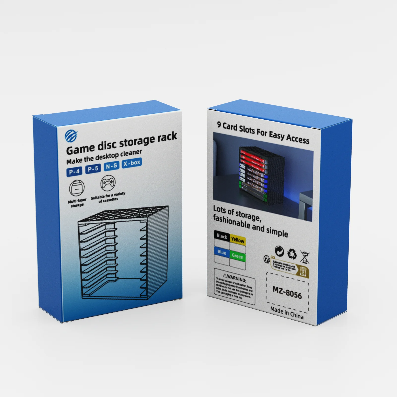 Multi-Layer Game Cassette Storage Rack, Desktop Game Disk Organizer for All Major Gaming Consoles, Space-Saving Design