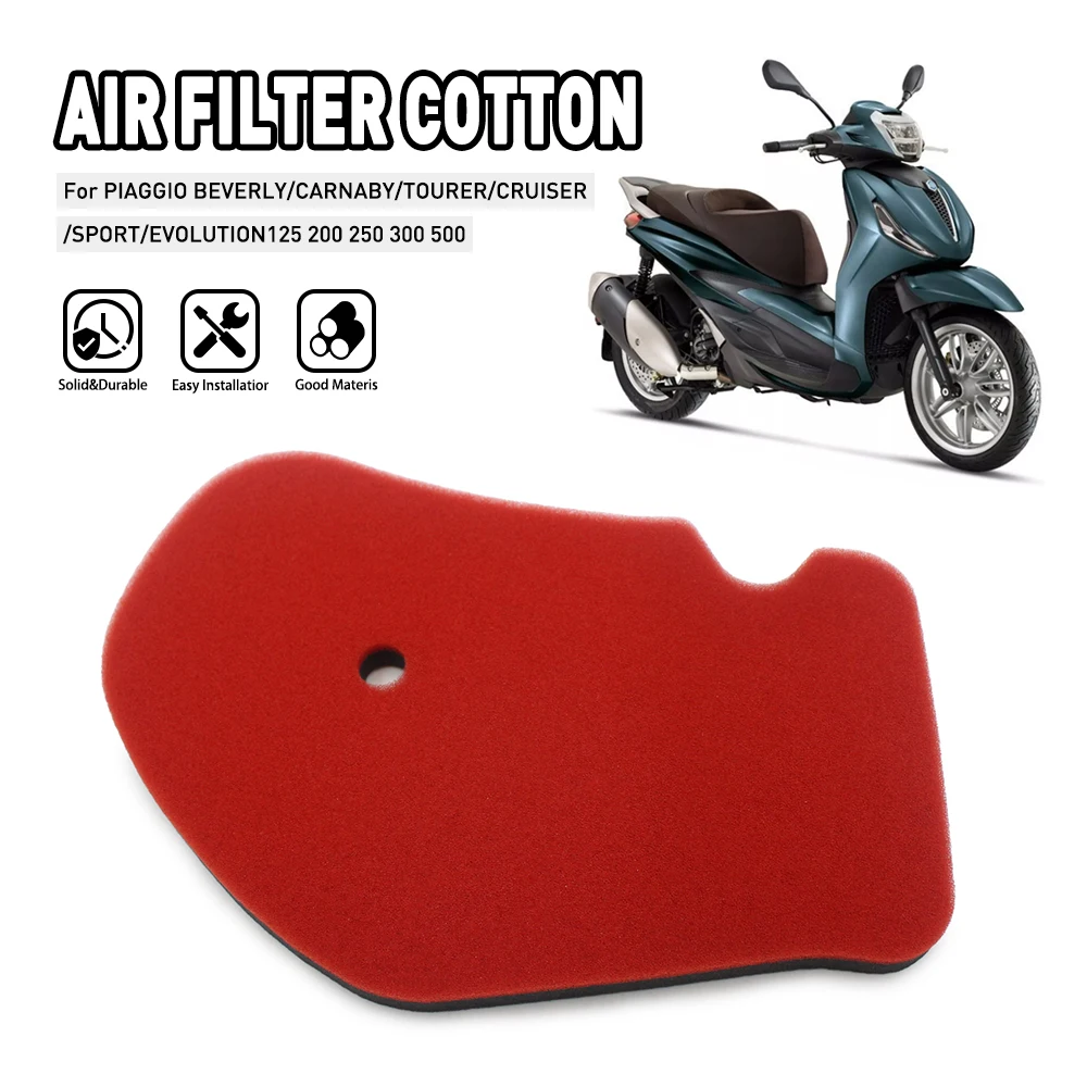 

High Flow Air Filter Sponge Replace fits For PIAGGIO BEVERLY CARNABY TOURER CRUISER SPORT EVOLUTION 125 200 250 300 500