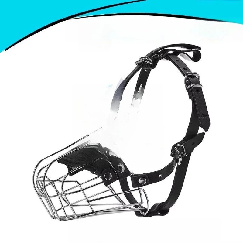Anti-Bite Wire Basket Dog Muzzle Dog Muzzle Cover Anti-Bark and Bite Adjustable Cage Muzzle
