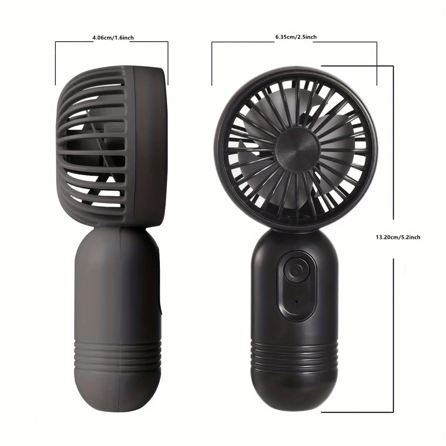 Portable Mini Fan Handheld Personal Small Fan with 3-speed for Travel, USB Rechargeable Battery Operated Eyelash Fan