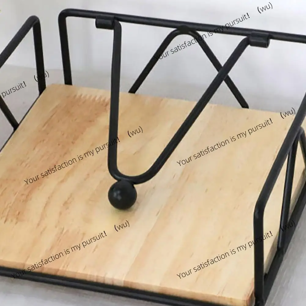 Rustic Style Flat Napkin Holder Metal Kitchen Square Paper Box Tray Countertop Table Tissue Paper Dispenser Napkin Organizer view 5