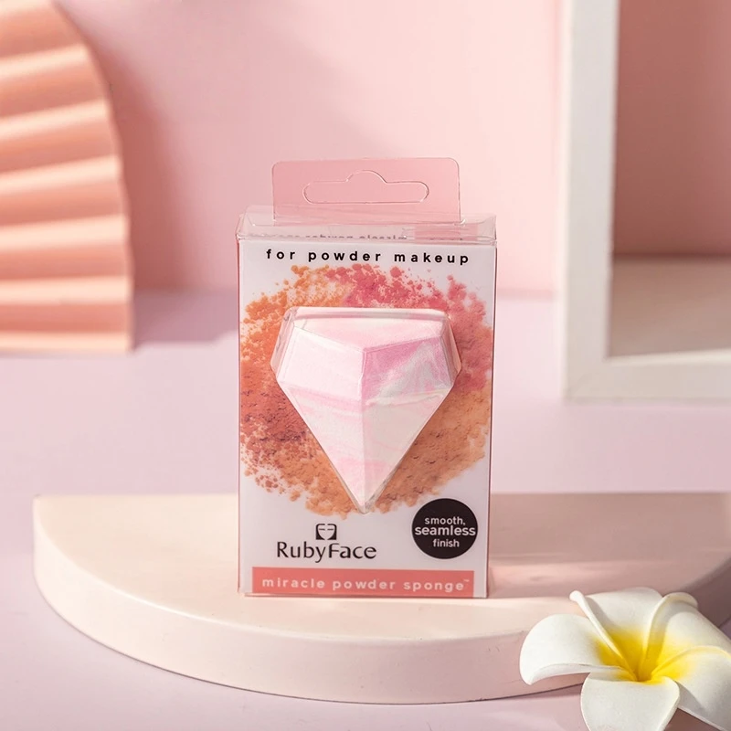 Esponja de maquillaje de 2/4/6 Uds., esponja de belleza de diamante, esponjas de maquillaje grandes con gradiente sin látex, esponja de maquillaje en polvo para maquillaje Facial