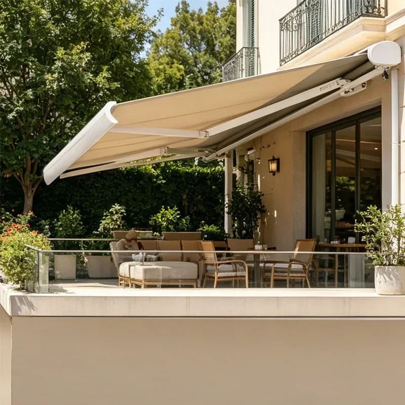 Electric telescopic awning canopy outdoor automatic full box sunshade balcony courtyard villa terrace canopy