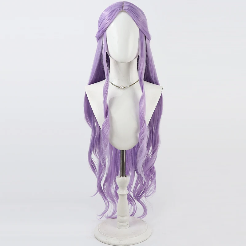 Synthetic Hair Fuurin Asumi Cosplay Wigs Futari wa Pretty Cure Cure Earth 100cm Long Wavy Light Purple Wig Heat Resistant