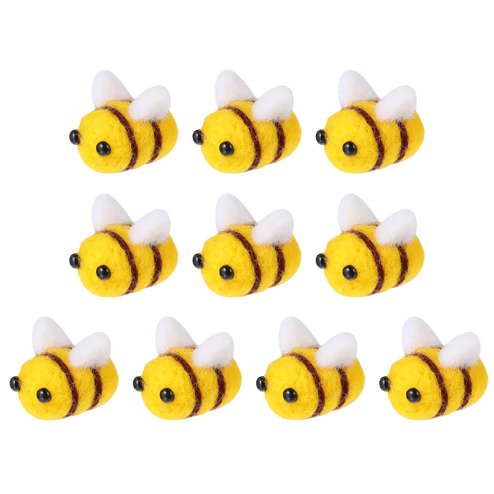 

20pcs Wool Felt Bee Pendant Lovely Mini Bees Craft Supplies for DIY Decor Baby Room Party Wall Hair Clips Gift Making Handmade