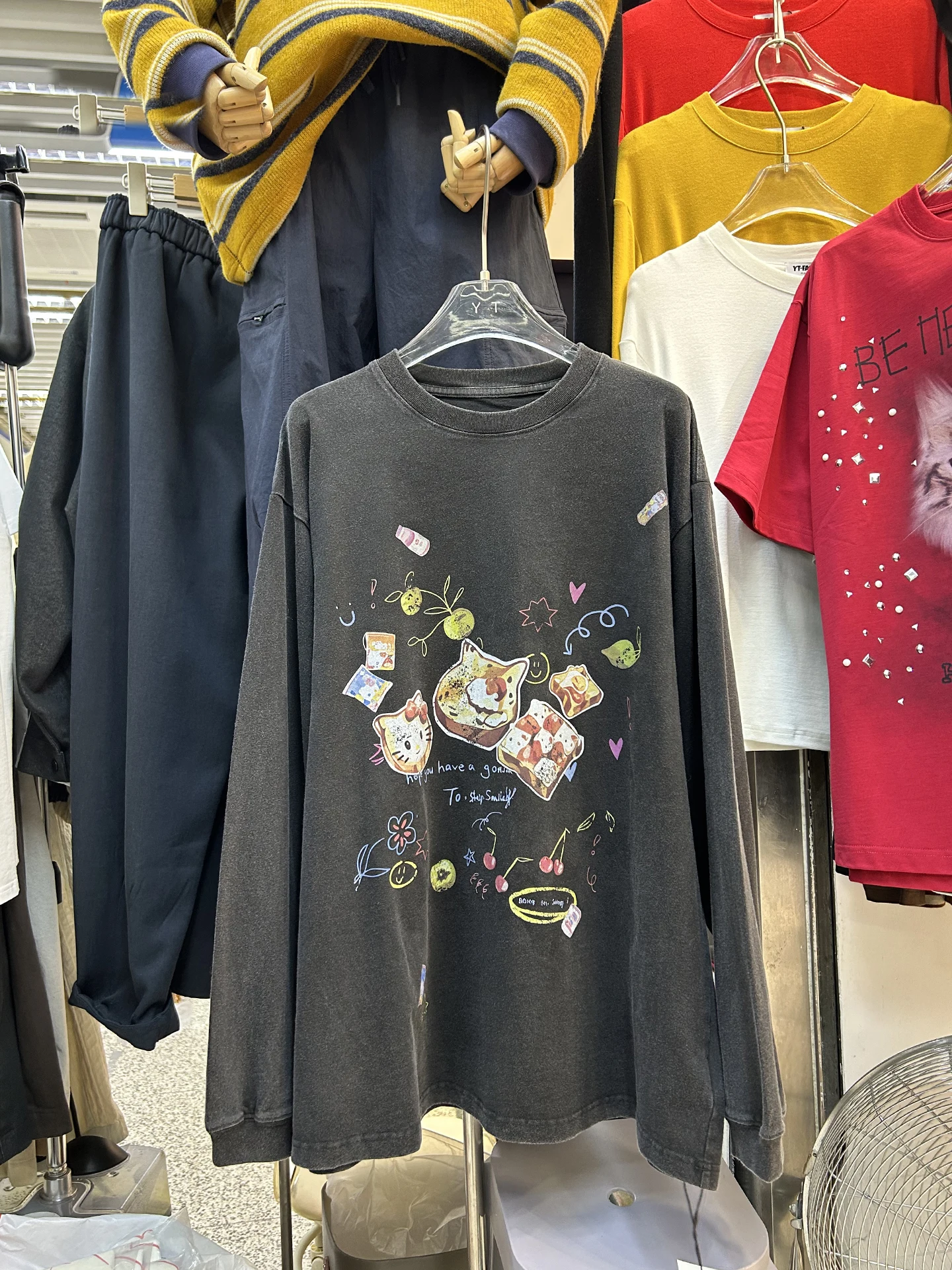 

Vintage Waed Long Sve round Ne Loose Fit Faionable T-irt for Women Casual Sle Printed Leisure Spring New Arrival