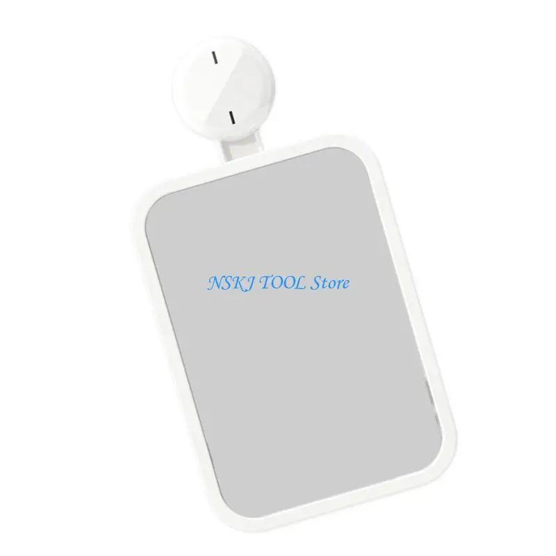L8RC Sturdy Bathroom Mirror with Suction Cup Designs Convenient Portable Accessory for Easy Installation Daily Casual Use