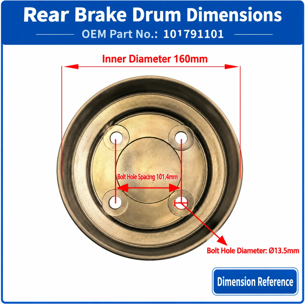 Club Car Golf Cart Rear Brake Drum OEM 101791101, Electric Sightseeing Cart Rear Brake Hub